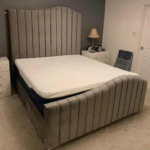 Wave Line Fabric Bed frame