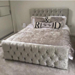 FLORIDA DIAMOND CRUSHED VELVET BED FRAME - 3FT 4FT6 DOUBLE 5FT KINGSIZE SALE ON