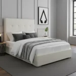 Aria Cream Fabric Upholstered Bed Frame cream