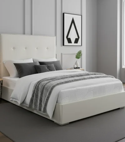 Aria Cream Fabric Upholstered Bed Frame cream