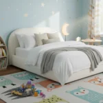 Curved Boucle Teddy Fabric Bed frames