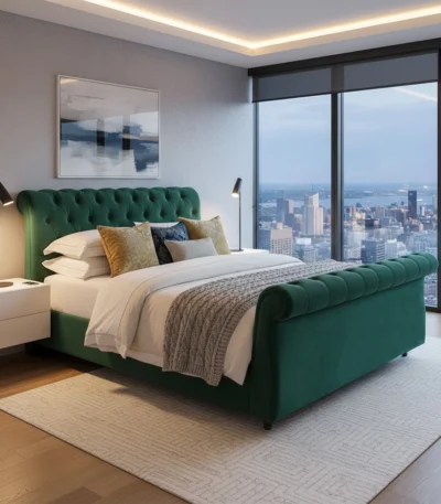 Sleigh chesterfield Bed