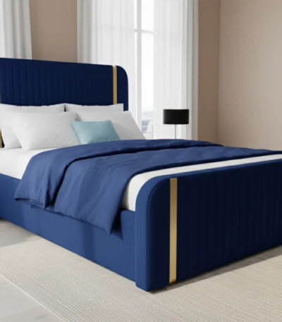 blue velvet bed