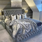 Royal Plush Velvet Manhattan Ambassador Bed Frame - Gas Lift option