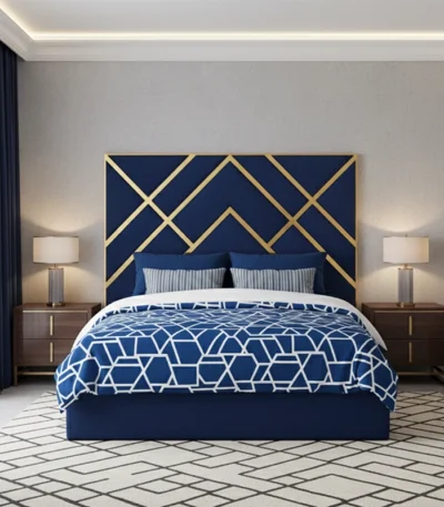 beds and mattress with gold strips