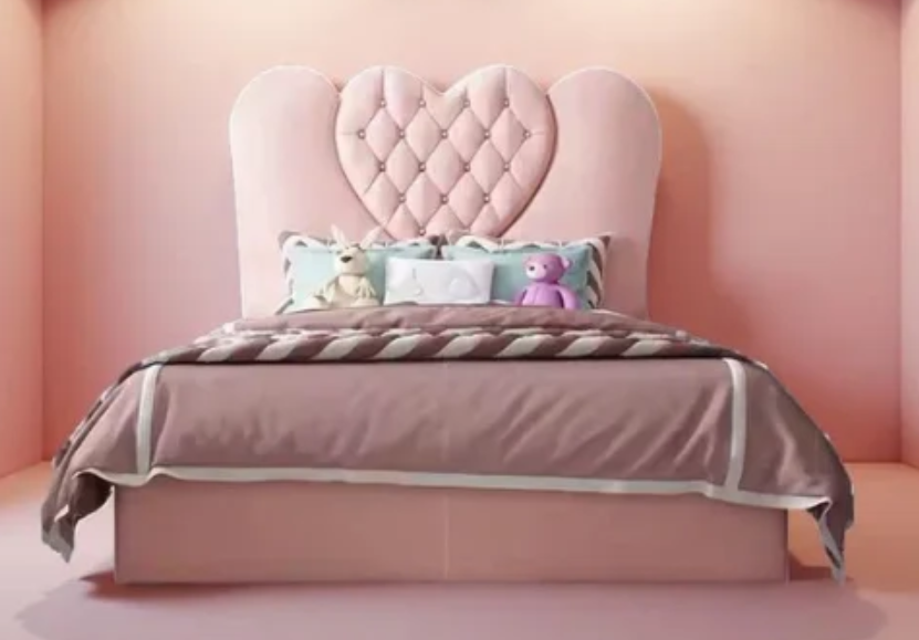 Heart headboard bed