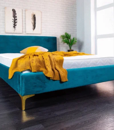 Italian Teal Fabric Bed Frame