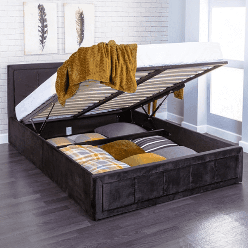 Gia Ottoman Gas Lift Fabric Storage Bed - Image 3