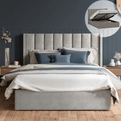 Emilie Ottoman Gas Lift Storage Wing Bed Frame - Image 3