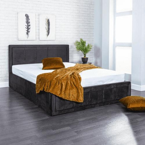 Gia Ottoman Gas Lift Fabric Storage Bed - Image 4